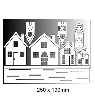 Miniature houses Christmas. 250 x 190mm with stand.Min buy 3 dro